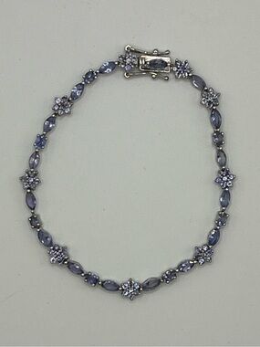 Stauer Tanzanite and Sterling Silver Bracelet 7.5”